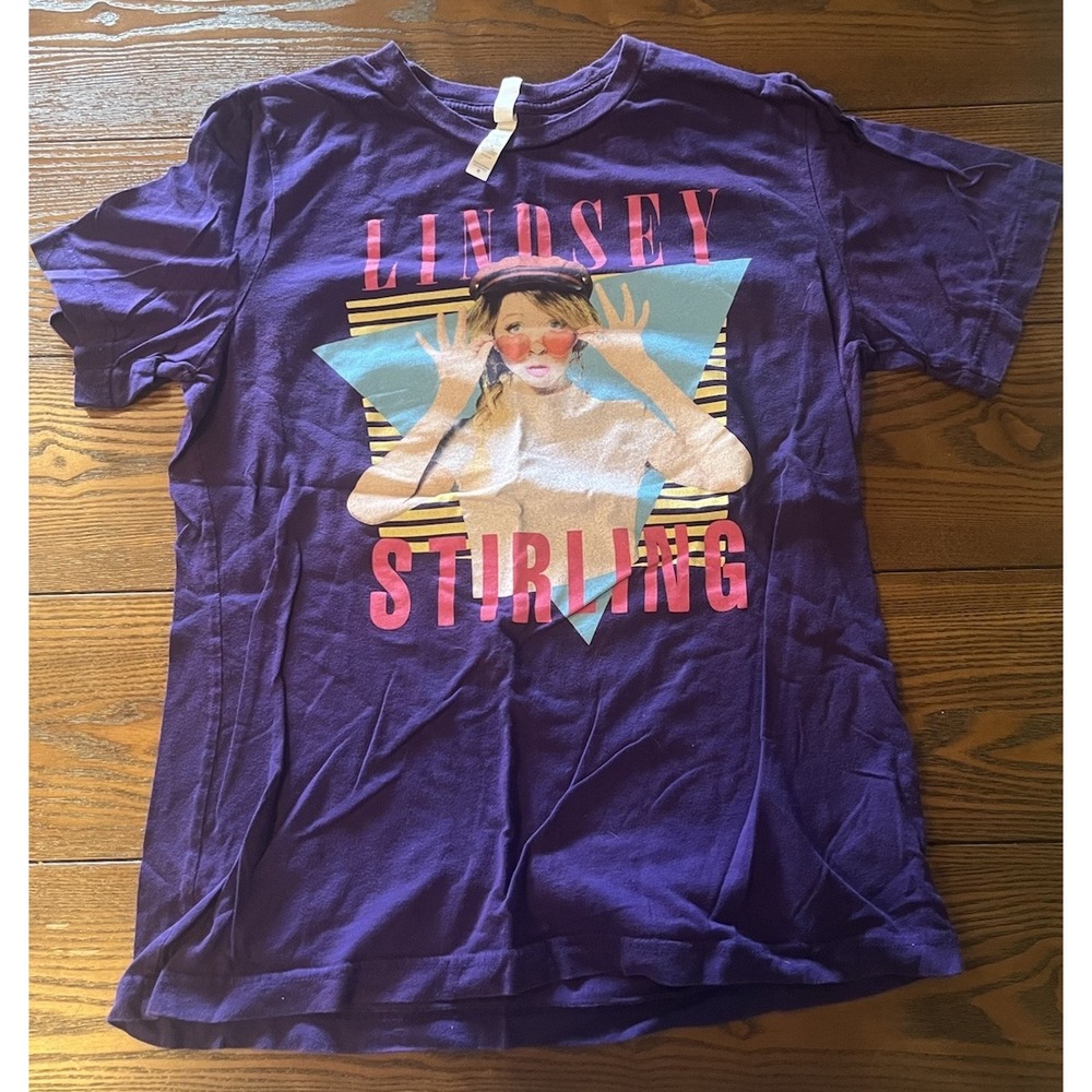 Lindsey Stirling Heart Glasses Purple Women's Medium Shirt